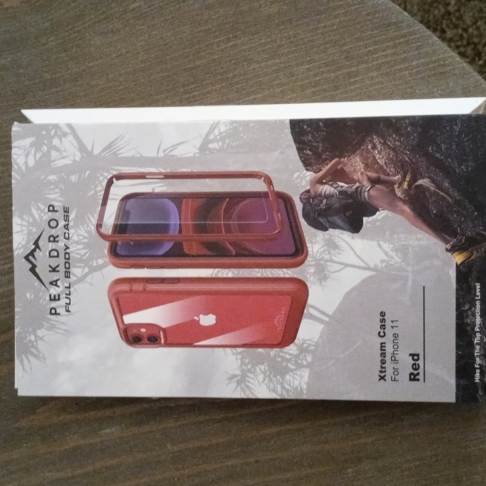 i phone 11 full body case red with clear back with screen protector red in color